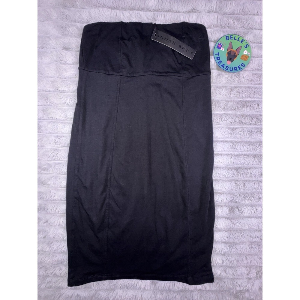 Indah Body Paella Small Black Compression Pencil Knee Length Skirt‎ Stretch NWT